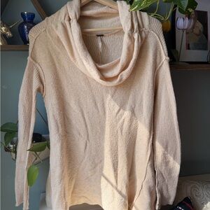 Free People Cream Textured Knit Sweater, Soft Neutral Classic